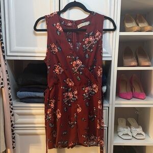 Abercrombie & Fitch Floral Burgundy Jumpsuit